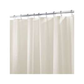 iDesign 72 in. H X 72 in. W Beige Solid Shower Curtain Liner PEVA