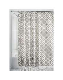 iDesign 72 in. H X 72 in. W Beige Trellis Shower Curtain Polyester