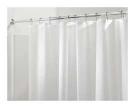 iDesign 72 in. H X 72 in. W Frost Solid Shower Curtain Liner PEVA