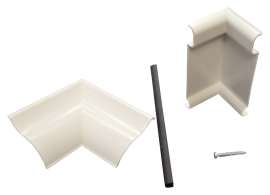 Plastx 3 in. H X 9 in. W White ABS Plastic Baseboard Inside Corner Cover