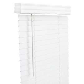 Living Accents Faux Wood Blinds 47 in. W X 60 in. H White Cordless