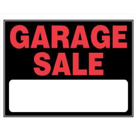Hillman English Black Garage Sale Sign 15 in. H X 19 in. W