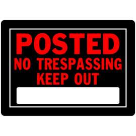 Hillman English Black No Trespassing Sign 10 in. H X 14 in. W
