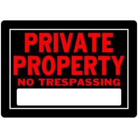 Hillman English Black No Trespassing Sign 10 in. H X 14 in. W