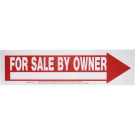 Hillman English Red/White For Sale Sign 6 in. H X 24 in. W