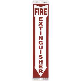 Hillman English Red/White Fire Extinguisher Sign 18 in. H X 4 in. W
