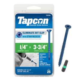 Tapcon 3-3/4 in. L Star Flat Head Concrete Screws 25 pk