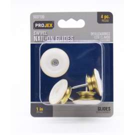 Projex Gold 1 in. Nail-On Brass Swivel Glide 4 pk