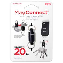 KeySmart MagConnect Pro ABS Plastic/Magnet/Stainless Steel Black Locking Magnetic Keychain