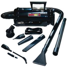 Metropolitan MetroVac Data Vac Pro MDV-2BA Portable Vacuum Clearner - 780 W Motor - Bagged - 12 ft Cable Length - 72" Hose Length - 635.8 gal/min - 6.50 A - Black