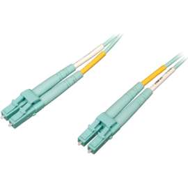Tripp Lite 10M 10Gb/100Gb Dplx Multimode 50/125 OM4 Fiber Cable LC/LC Aqua, LSZH Fiber Patch Cable (LC/LC), Aqua, 10M (33-ft.)