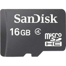 SanDisk 16 GB Class 4 microSDHC, 5 Year Warranty