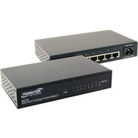 Transition Networks Unmanaged Switch - 8 Ports - Gigabit Ethernet - 10/100/1000Base-T - 2 Layer Supported - Twisted Pair - Desktop - Lifetime Limited Warranty