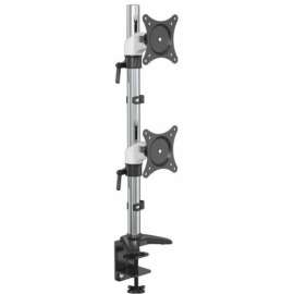 Amer Mounts Hydra HYDRA2V Desk Mount for Monitor, White, Black, Chrome, 2 Display(s) Supported, 27" Screen Support, 35.27 lb Load Capacity
