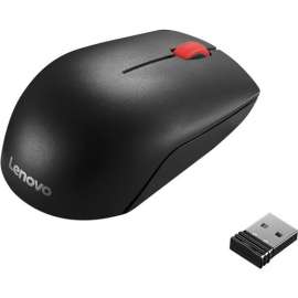 Lenovo Essential Compact Wireless Mouse - Optical - Radio Frequency - Black - USB - 1000 dpi - 3 Button(s) - Symmetrical