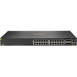 HPE Aruba 6300F 24-port 1GbE Class 4 PoE and 4-port SFP56 Switch - 24 Ports - Manageable - 3 Layer Supported - Modular - 4 SFP Slots - 67 W Power Consumption - Twisted Pair, Optical Fiber - 1U High - Rack-mountable - Lifetime Limited Warranty
