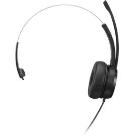 Lenovo 100 Mono USB Headset - Mono - USB Type A - Wired - 32 Ohm - 20 Hz - 20 kHz - Over-the-head - Monaural - Supra-aural - 5.91 ft Cable - Noise Cancelling Microphone - Black