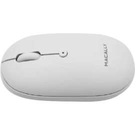 Macally Rechargeable Bluetooth Optical Mouse for Mac and PC (BTTOPBAT) - Optical - Wireless - Bluetooth - Rechargeable - 1600 dpi - Scroll Wheel - Symmetrical