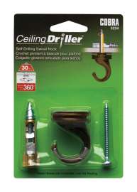 Cobra Ceiling Driller 5-1/2 in. L Antique Steel Self-Drilling Ceiling Hook 30 lb. cap. 1 pk