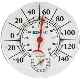 Headwind EZRead Hygrometer/Thermometer Plastic White 8 in.