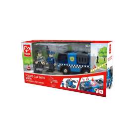 Hape Police Car with Siren Wood Multicolored 3 pc