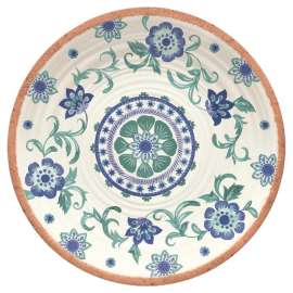 Tarhong Rio Turquoise Multicolored Melamine Artisan Platter 14 in. D 1 each