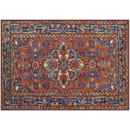 Gel Pro NeverMove Esther 34 in. L X 24 in. W Vintage Red Tribal Polyester Floor Mat