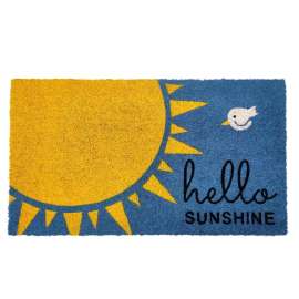 First Concept 30 in. L X 18 in. W Multicolored Hello Sunshine Coir Door Mat