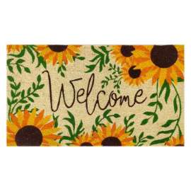 First Concept 30 in. L X 18 in. W Multicolored Welcome Sunflowers Coir Door Mat