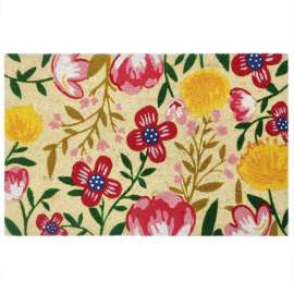First Concept 30 in. L X 18 in. W Multicolored Flowers Coir Door Mat