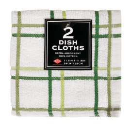 Ritz Cactus Cotton Check Dish Cloth 2 pk