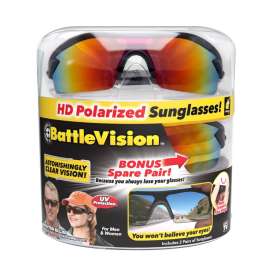 Atomic Beam Battle Vision Hi-Tech HD Polarized Sunglasses Polymer 2 pk