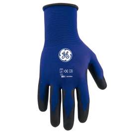 General Electric Unisex Dipped Gloves Black/Blue XL 1 pair