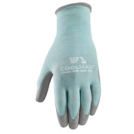 Wells Lamont Coolmax Women's Indoor/Outdoor Knit Work Gloves Black/Gray L 1 pair