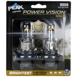 Peak Power Vision Gold Halogen High/Low Beam Automotive Bulb 9008 H13 65/55W