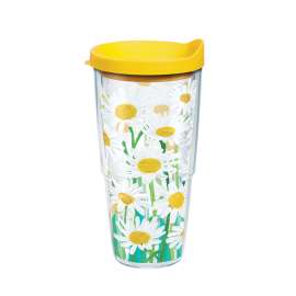 Tervis 24 oz White Daisies Multicolored BPA Free Tumbler with Lid