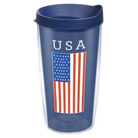 Tervis Patriotic 16 oz USA Flag Multicolored BPA Free Insulated Tumbler