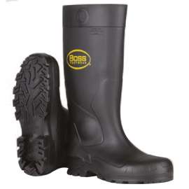 Boss Unisex PVC Boots Black 8 US Waterproof 1 pair 16 in.