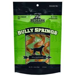 Redbarn Naturals Bully Stick Springs Grain Free Chews For Dogs 6 in. 3 pk