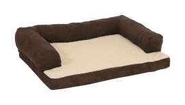 Aspen Pet Brown Micro Suede Pet Bed 7.5 in. H X 25 in. W X 35 in. L