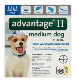 Bayer Advantage II Liquid Dog Flea Drops Imidacloprid/Pyriproxyfen 0.14 oz
