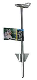 PDQ Silver Tie-Out Stake Metal Dog Tie Out Stake Large