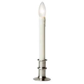 Celestial Lights Silver/White Battery Operated Taper Flameless Flickering Candle