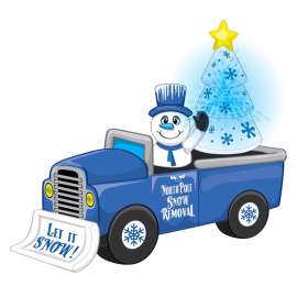 Occasions Snowman In Snow Truck 7.75 ft. Inflatable