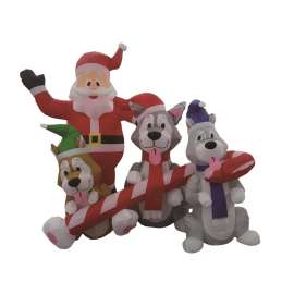 Celebrations Santa With Dogs 6 ft. Inflatable