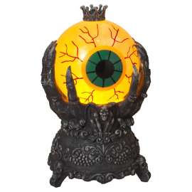 The Gerson Company Black/Yellow 9 in. Prelit Smokey Eye Water Globe Tabletop Decor