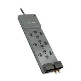 Belkin 12-Outlet Professional 3960 SurgeMaster, 12, 3940 J, 125 V AC Input, Phone, Coaxial Cable Line