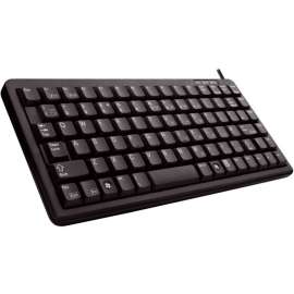CHERRY G84-4100 Ultraslim Black Wired Mechanical Keyboard, Compact, USB & PS/2 Connectors, TAA Compliant, Laser Etched Keycaps