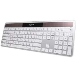 Logitech Wireless Solar Keyboard K750 for Mac - Gray - Wireless Connectivity - RF - 33 ft - 2.40 GHz - USB Interface - English, French - Computer - Mac
