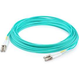 AddOn 10m LC (Male) to LC (Male) Aqua OM3 Duplex Fiber OFNR (Riser-Rated) Patch Cable, 100% compatible and guaranteed to work